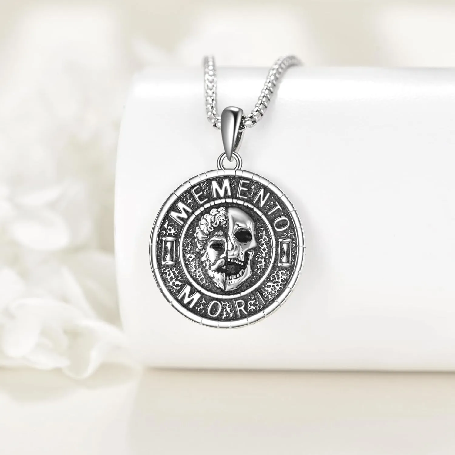 St Michael/Santa Muerte/St Christopher/Saint Benedict/Memento Mori/Saint Raphael/St Sebastian Necklace for Men S925 Sterling Silver Religious medals Jewelry Gift