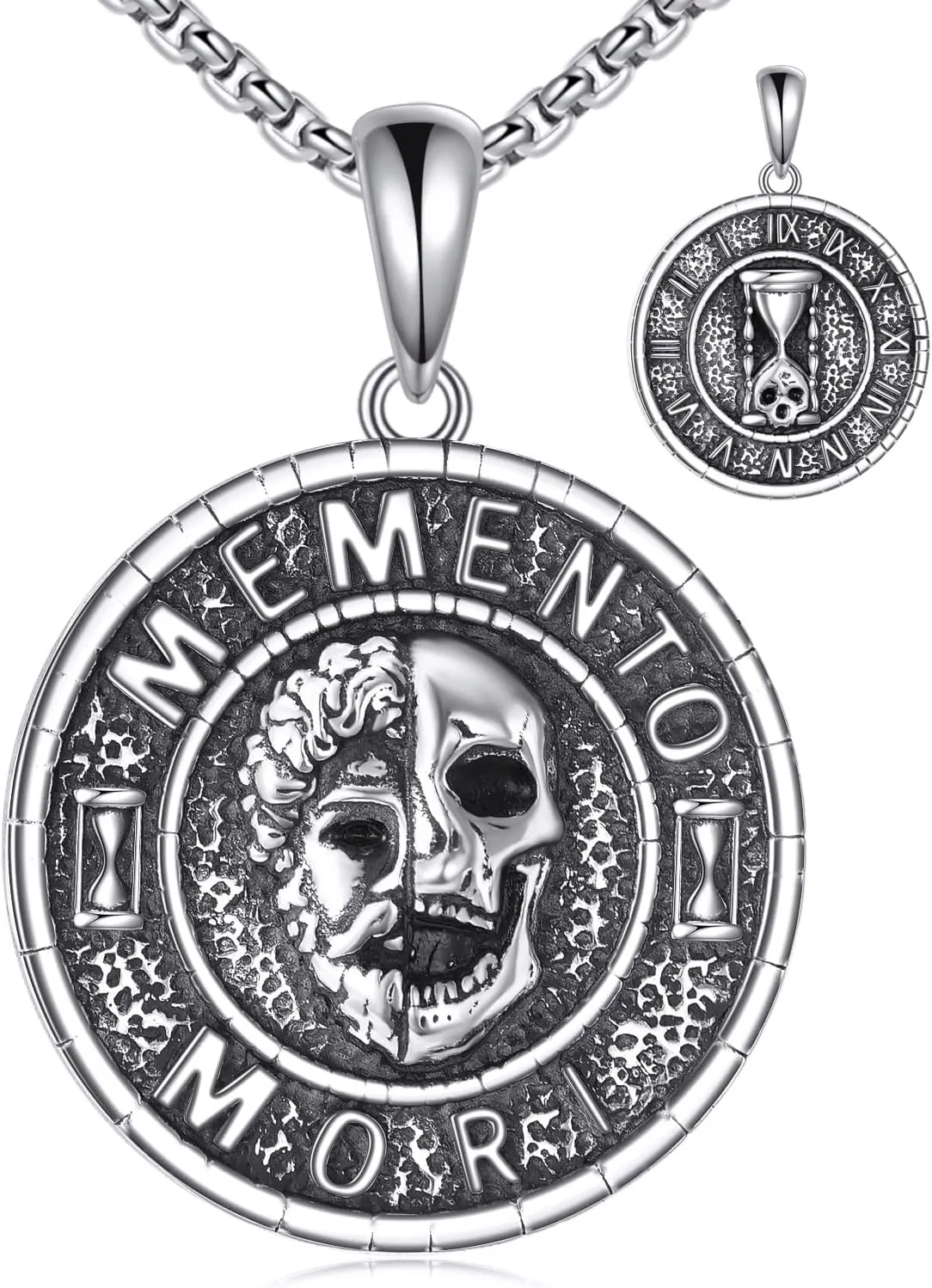 St Michael/Santa Muerte/St Christopher/Saint Benedict/Memento Mori/Saint Raphael/St Sebastian Necklace for Men S925 Sterling Silver Religious medals Jewelry Gift