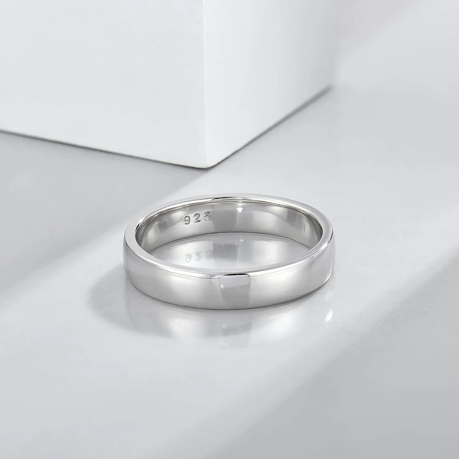STARCHENIE Solid 925 Sterling Silver Ring for Men Women 2MM 3MM 4MM 5MM 7MM 8MM Wedding Band Comfort Fit High Polish