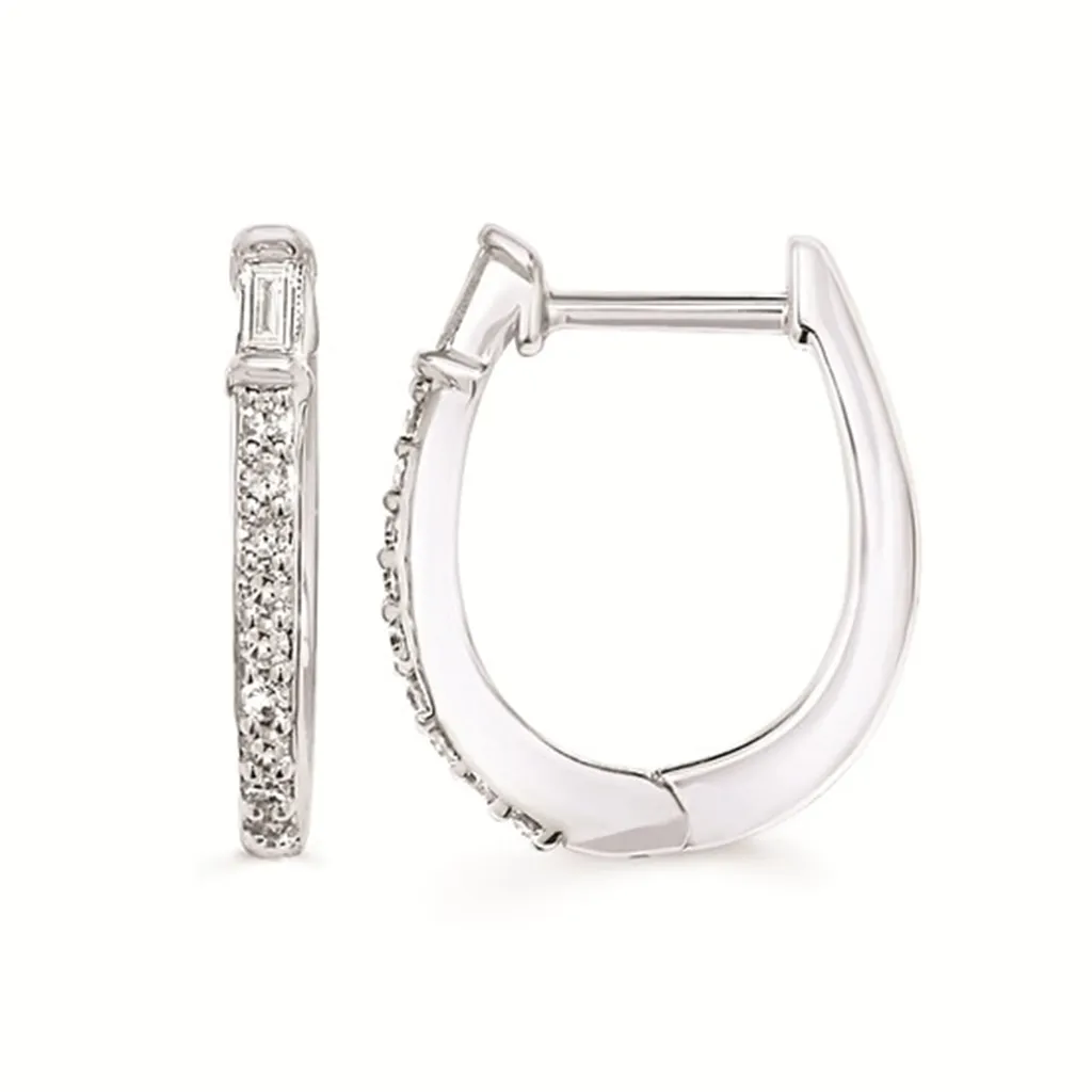 Sterling Silver 0.20ctw Diamond Small Hoop Earrings