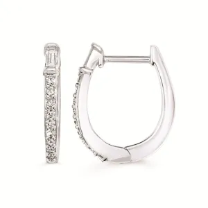 Sterling Silver 0.20ctw Diamond Small Hoop Earrings