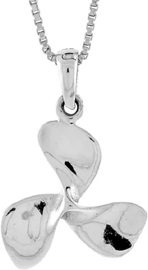 Sterling Silver Boat Propeller Pendant, 3/4 inch
