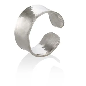 Sterling Silver Ear Cuff for Non Pierced Ears Cartilage helix Hammered Ear Cuff for Women Jewelry Earring