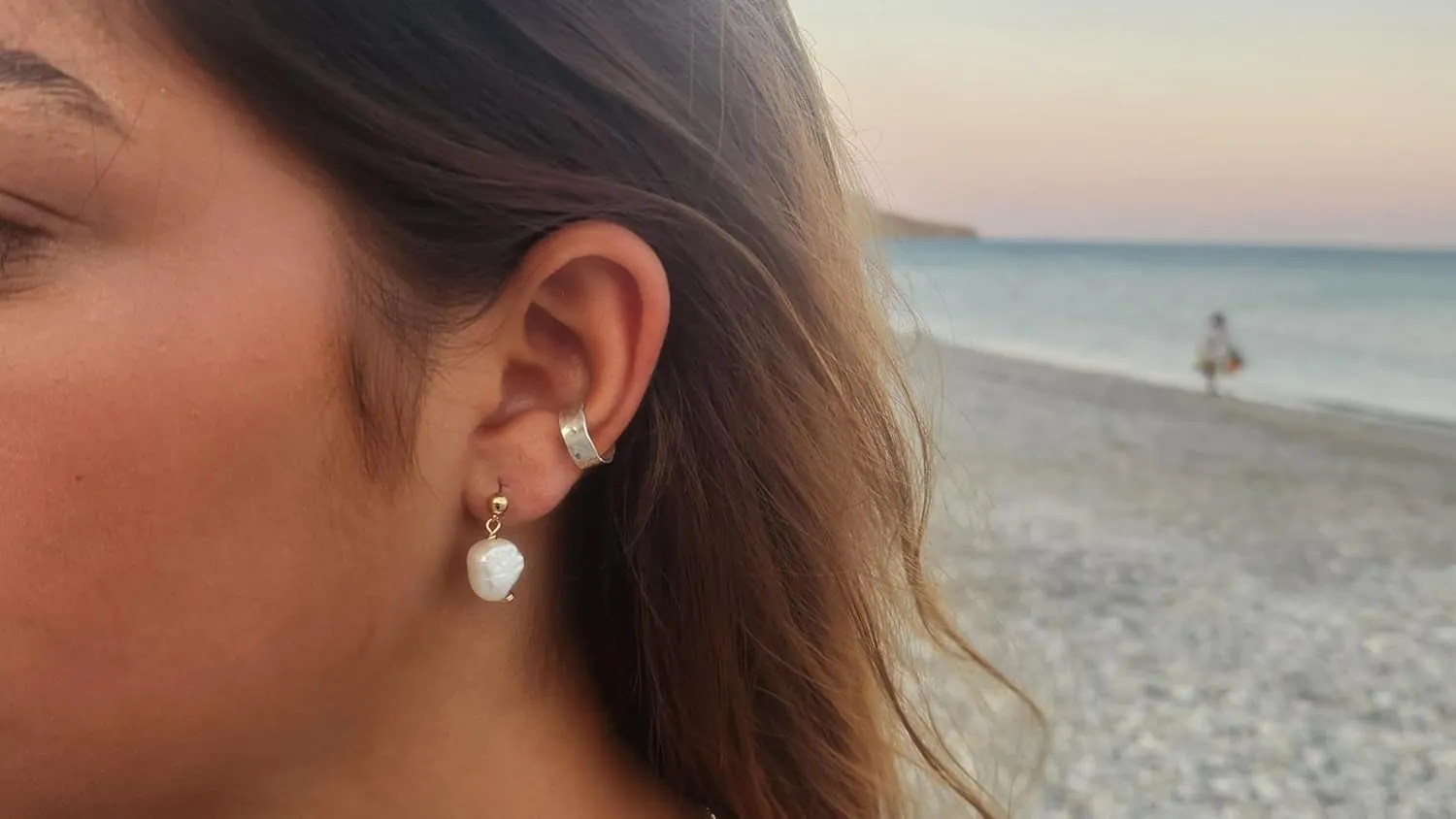 Sterling Silver Ear Cuff for Non Pierced Ears Cartilage helix Hammered Ear Cuff for Women Jewelry Earring