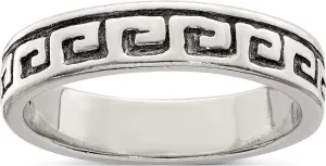 Sterling Silver Greek Key Antiqued Band - Jewelry By Sweet Pea