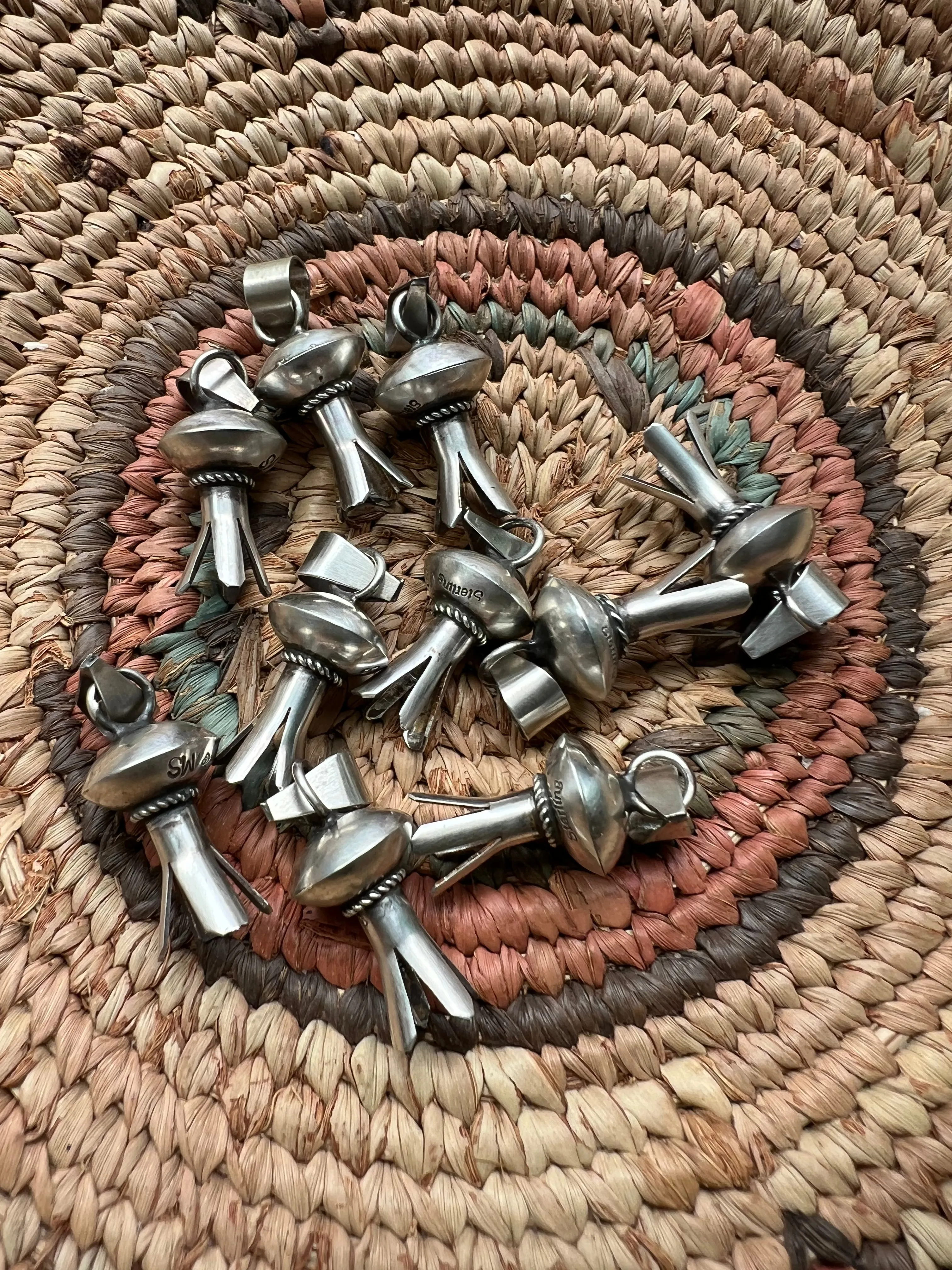 Sterling Squash Blossom Pendant