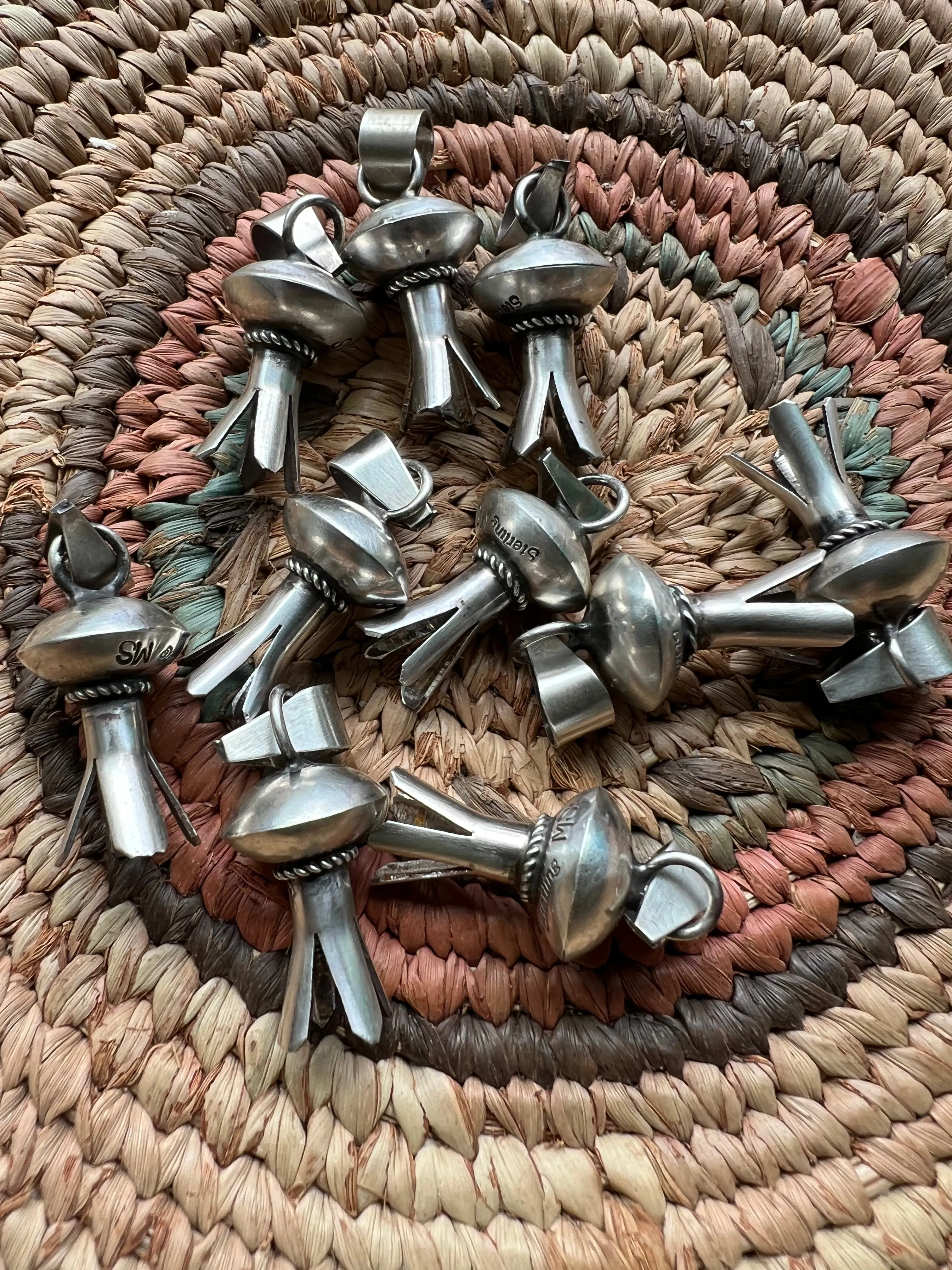 Sterling Squash Blossom Pendant