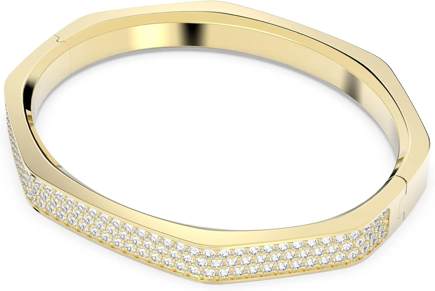 Swarovski Dextera bangle, Octagon shape, Pav, White, Crystal