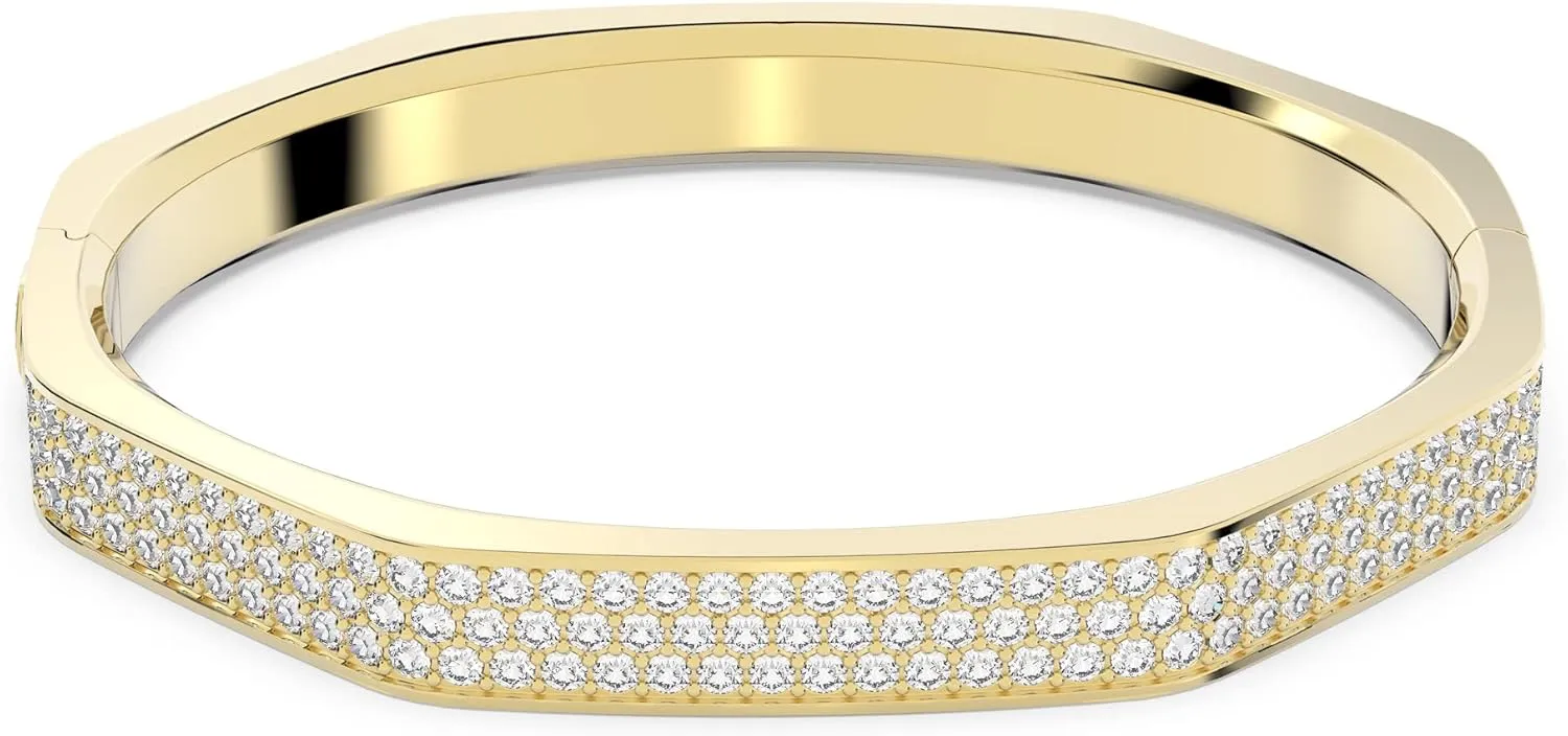Swarovski Dextera bangle, Octagon shape, Pav, White, Crystal