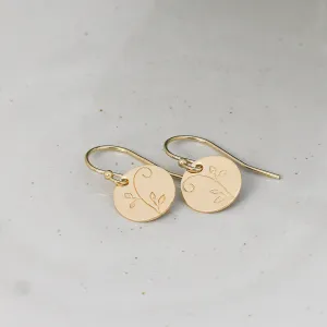 Swirly Vine Earrings - Gold or Silver
