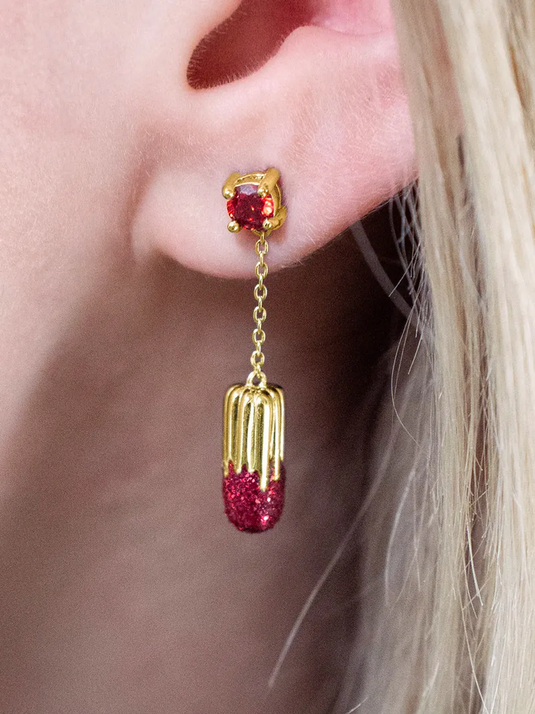 TAMPON EARRINGS - GOLD PLATED STERLING SILVER
