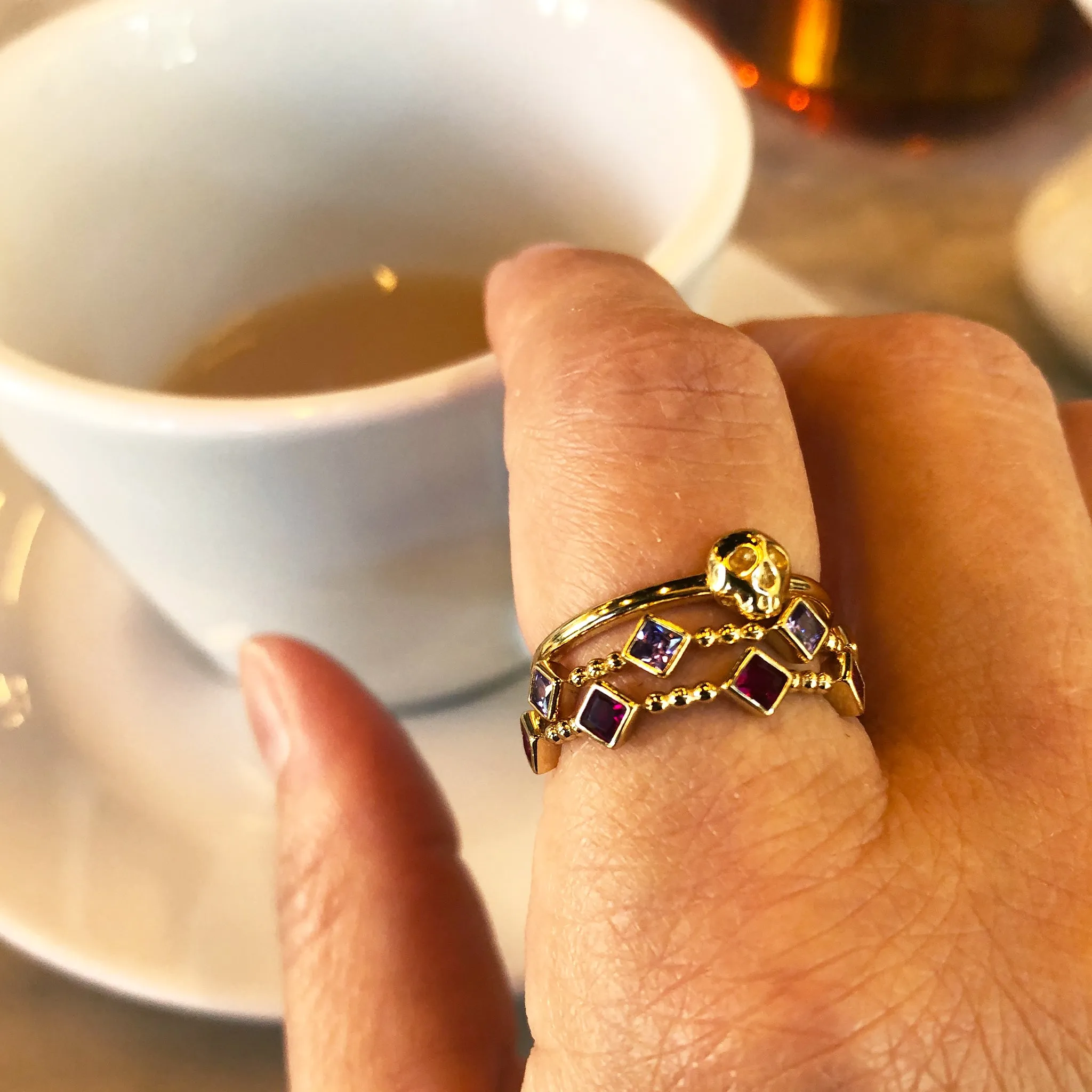 Templar Stacking Ring in 14K Gold  - Ruby