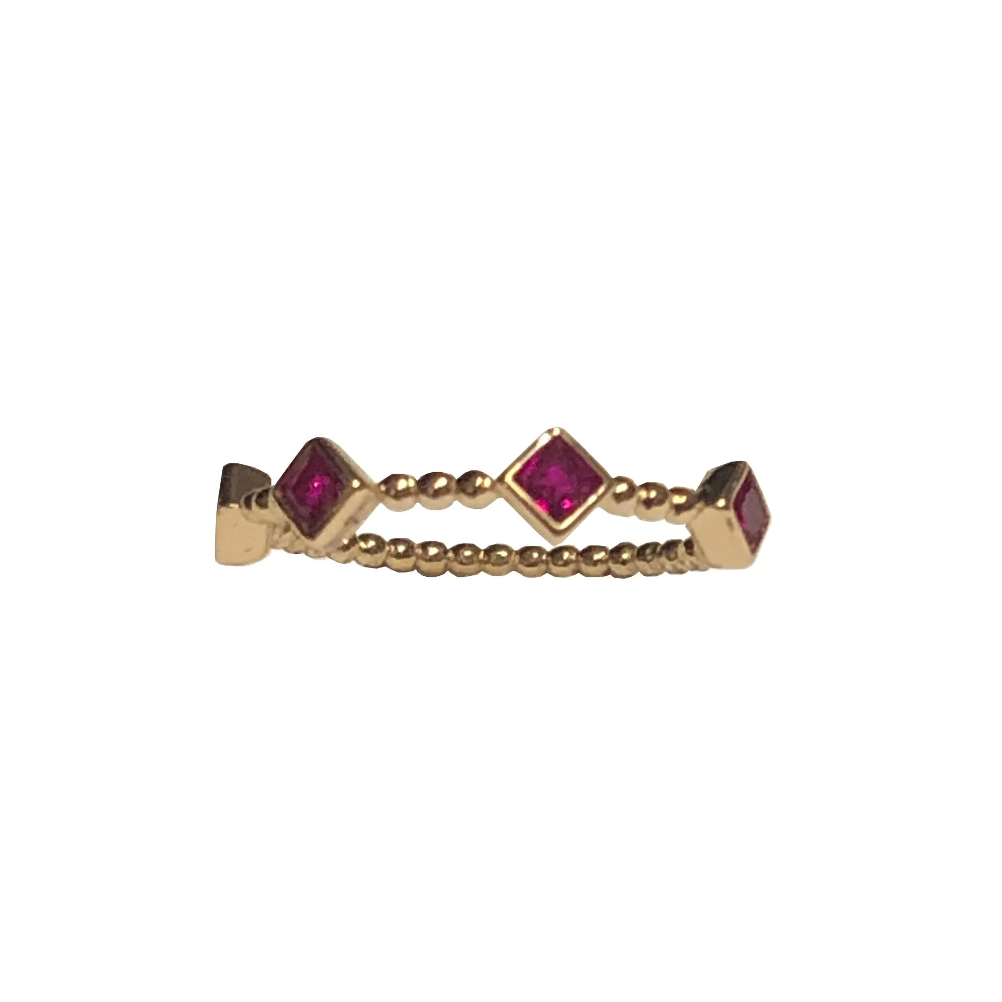Templar Stacking Ring in 14K Gold  - Ruby