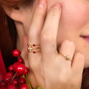 Templar Stacking Ring in 14K Gold  - Ruby