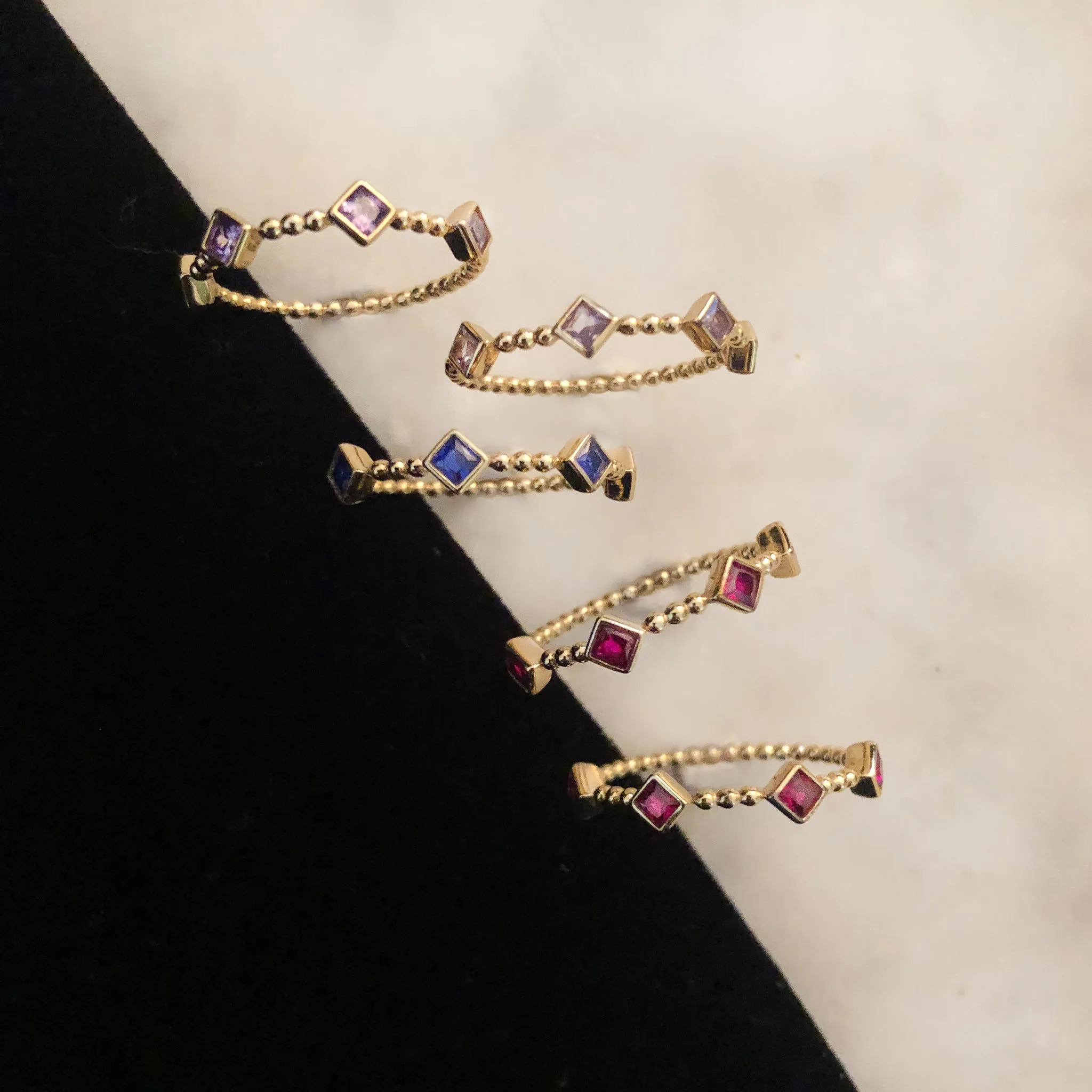 Templar Stacking Ring in 14K Gold  - Ruby