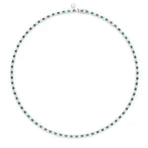 Tennis | Classic Diamond and Emerald Tennis Necklace