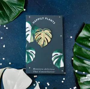 THE ORIGINAL - Variegated Monstera Deliciosa Thai Constellation Lapel Pin, Albo Variegata, Plant Gifts, Enamel Plant Leaf Pin (Thai Constellation)