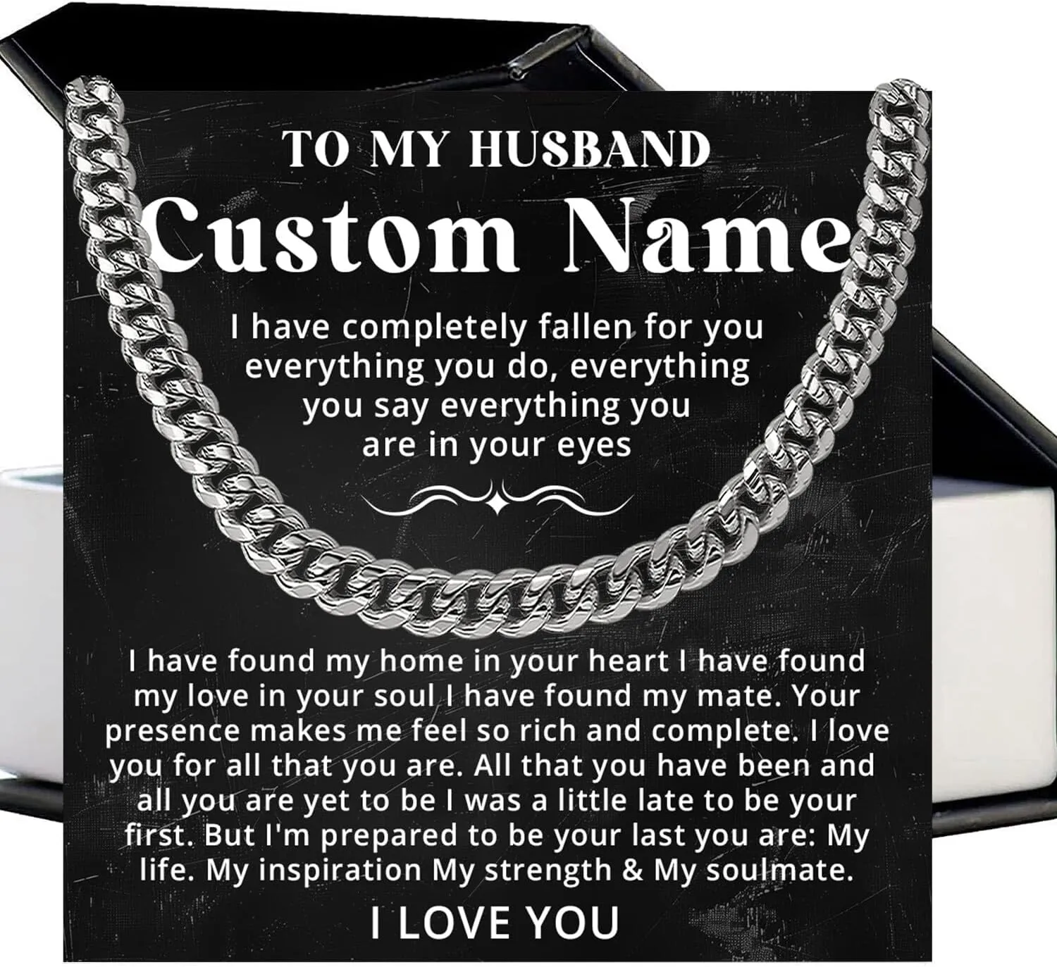 To My Husband Necklace Custom Name, Editable Husband Birthday Gift, Personalization Husband Gifts From Wife, Husband Christmas Gifts, Gifts For Husband, Anniversary Wedding Gifts For Husband