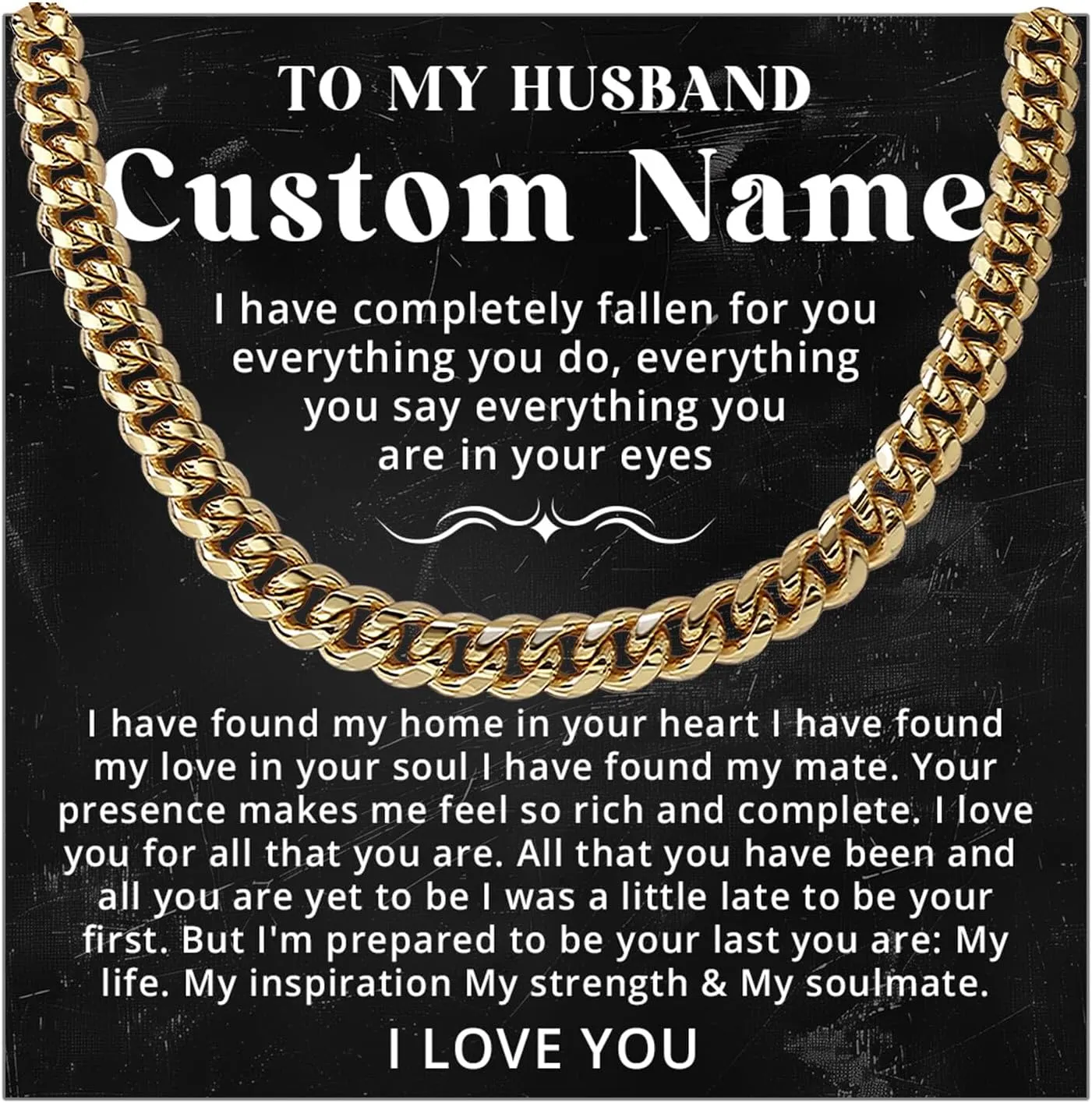 To My Husband Necklace Custom Name, Editable Husband Birthday Gift, Personalization Husband Gifts From Wife, Husband Christmas Gifts, Gifts For Husband, Anniversary Wedding Gifts For Husband
