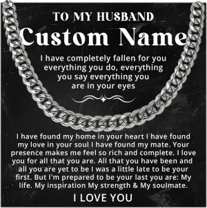 To My Husband Necklace Custom Name, Editable Husband Birthday Gift, Personalization Husband Gifts From Wife, Husband Christmas Gifts, Gifts For Husband, Anniversary Wedding Gifts For Husband