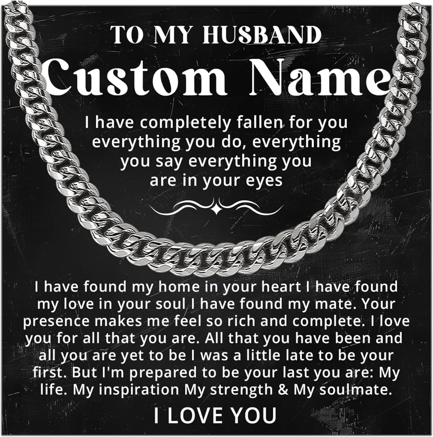 To My Husband Necklace Custom Name, Editable Husband Birthday Gift, Personalization Husband Gifts From Wife, Husband Christmas Gifts, Gifts For Husband, Anniversary Wedding Gifts For Husband