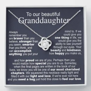 To Our Granddaughter Necklace From Grandparents - Gifts From Grandma and Grandpa for Graduation or Christmas