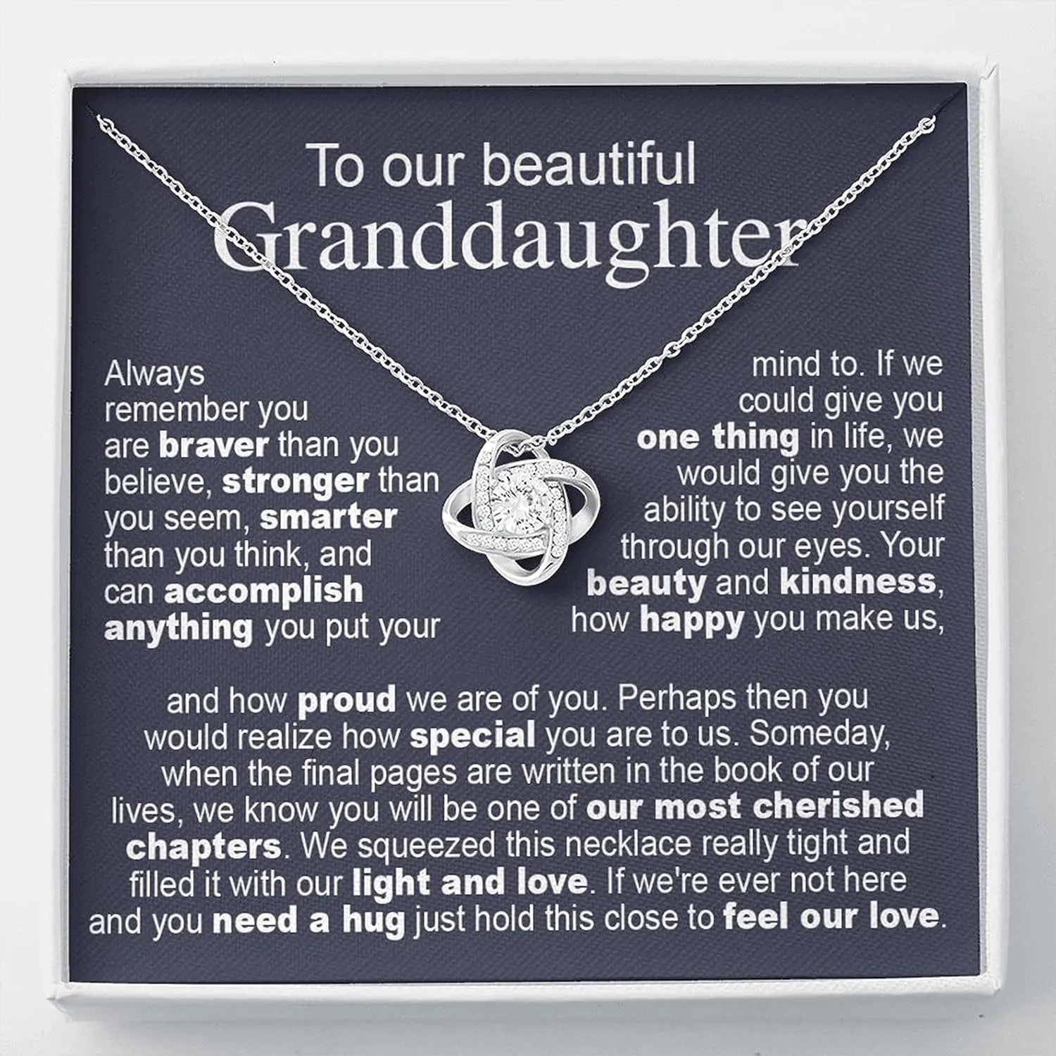 To Our Granddaughter Necklace From Grandparents - Gifts From Grandma and Grandpa for Graduation or Christmas