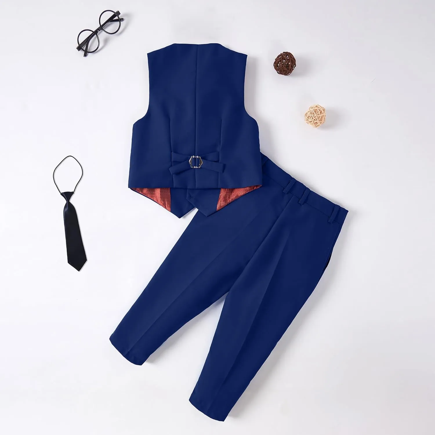 Toddler Suit for Boys Tuxedo Suit Vest and Pants Set Gentleman Outfits Infant Baby Boys Clothes Sets