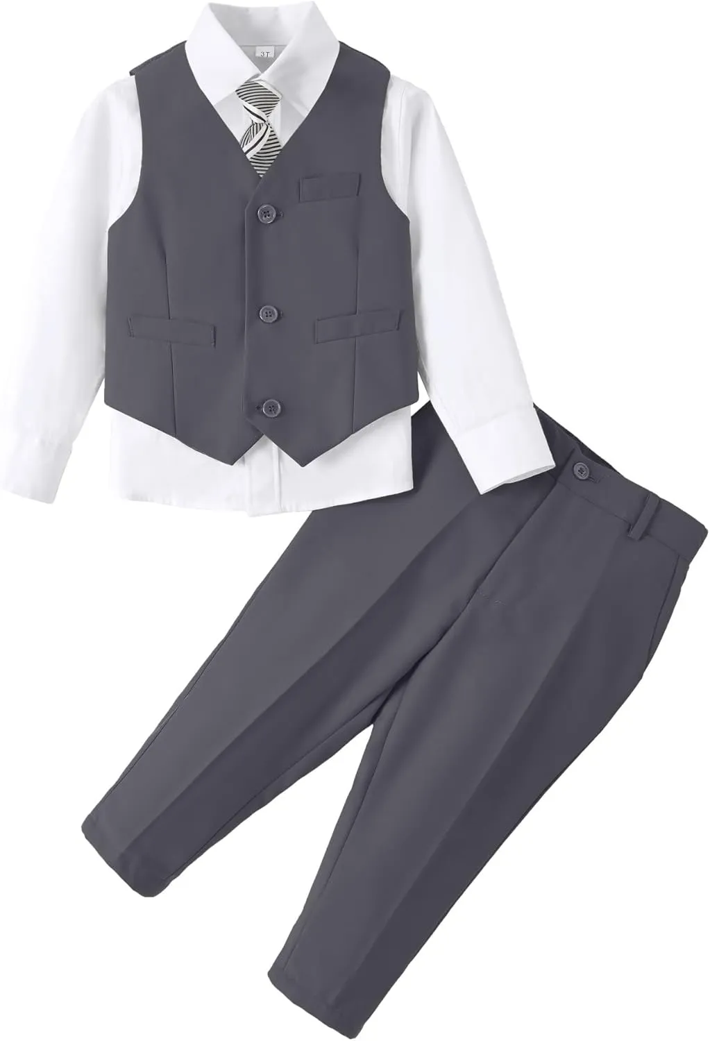 Toddler Suit for Boys Tuxedo Suit Vest and Pants Set Gentleman Outfits Infant Baby Boys Clothes Sets