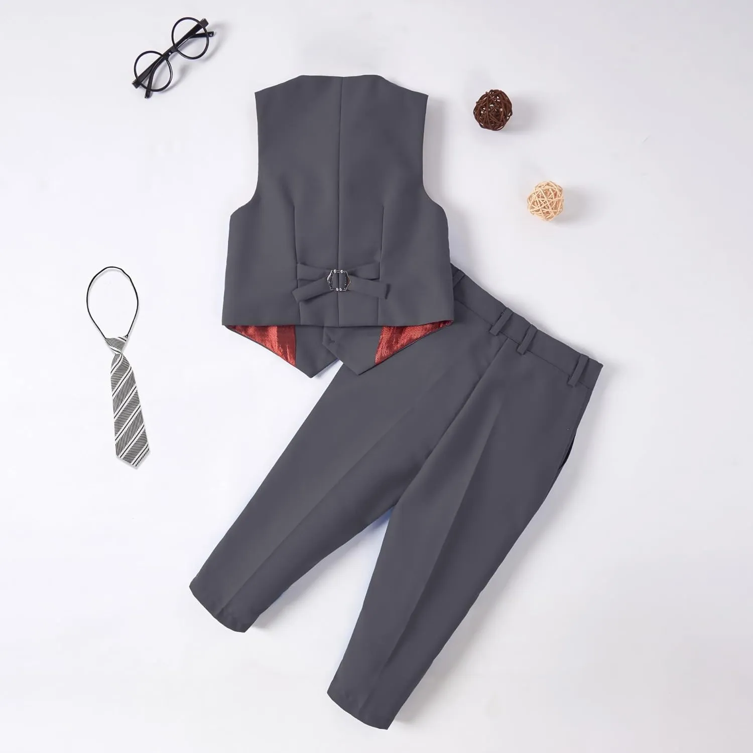 Toddler Suit for Boys Tuxedo Suit Vest and Pants Set Gentleman Outfits Infant Baby Boys Clothes Sets