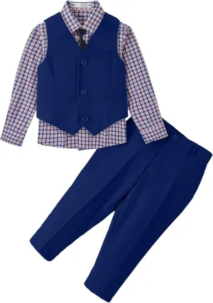 Toddler Suit for Boys Tuxedo Suit Vest and Pants Set Gentleman Outfits Infant Baby Boys Clothes Sets