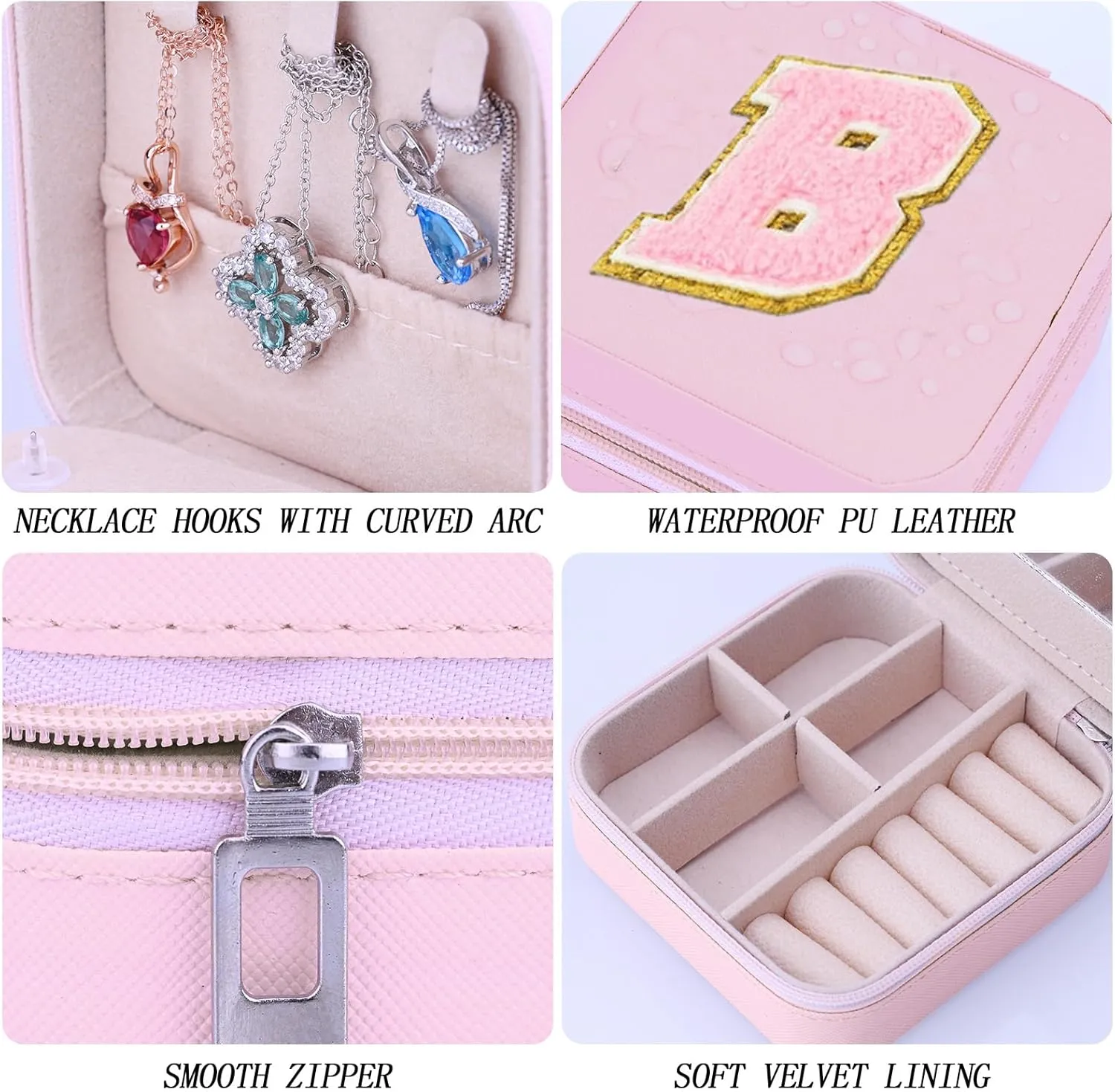Travel Jewelry Case,Jewelry Travel Organizer for Women Girls Travel Essentials for Rings Earrings Necklace Bracelet Jewelry Box for Mom Grandma Her Bridesmaids