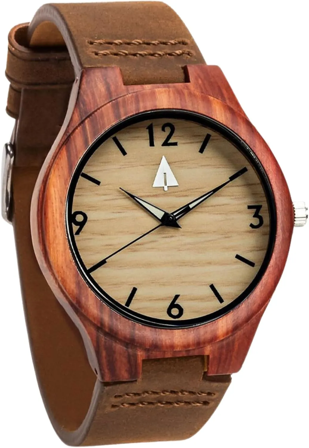 Treehut Wooden Watches for Men, Japanese Miyota Movement, Stylish Exotic Wrist Watch with Adjustable Stainless Steel Buckle, Leather Straps, Watch Made Real Bamboo Wood, Relojes para Hombre