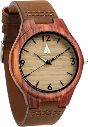 Treehut Wooden Watches for Men, Japanese Miyota Movement, Stylish Exotic Wrist Watch with Adjustable Stainless Steel Buckle, Leather Straps, Watch Made Real Bamboo Wood, Relojes para Hombre