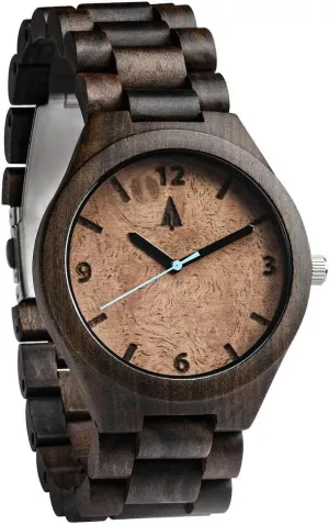 Treehut Wooden Watches for Men, Japanese Quartz Movement, Stylish Exotic Wrist Watch with Stainless Steel Buckle, Adjustable Straps, Watch Made from Ebony Wood, Relojes para Hombre
