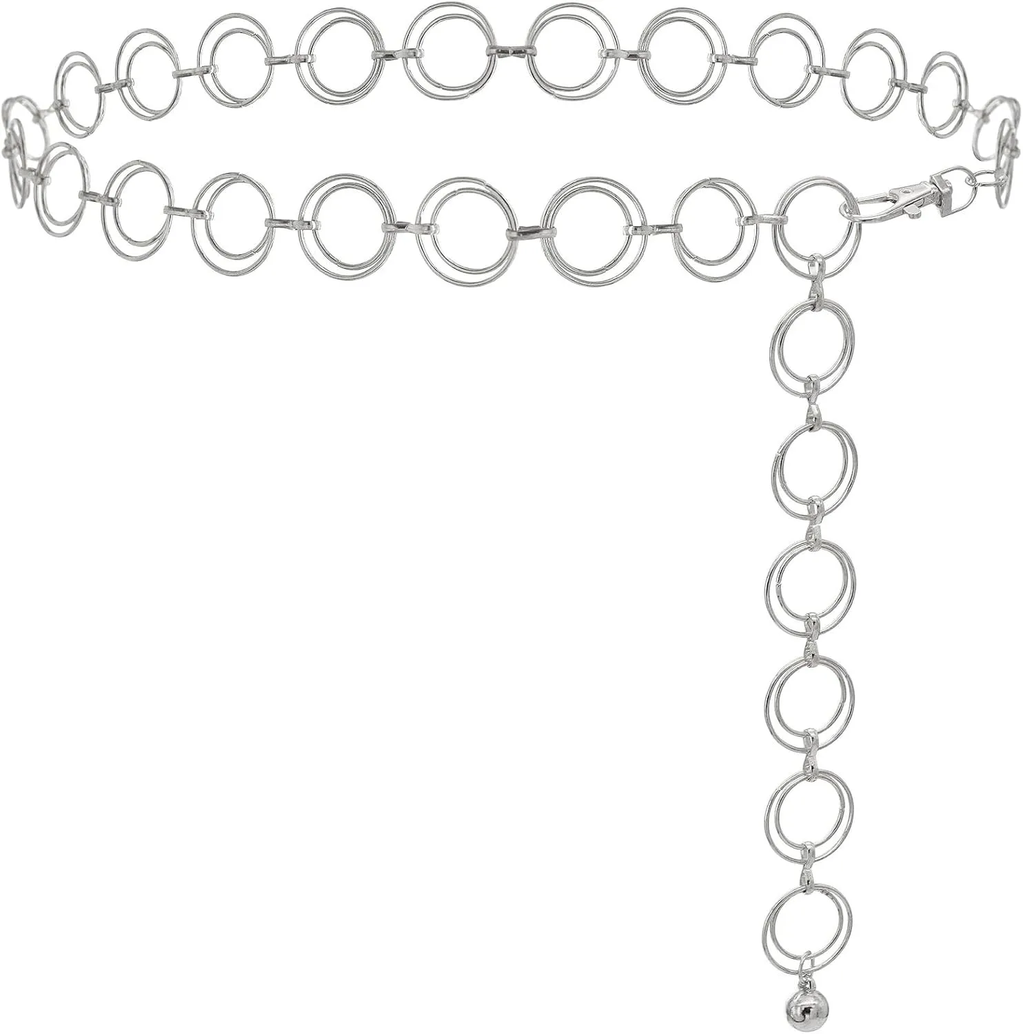 Trendy Women's O-Ring Adjustable Waist Chain - Fashion Accessory for Jeans and Dresses