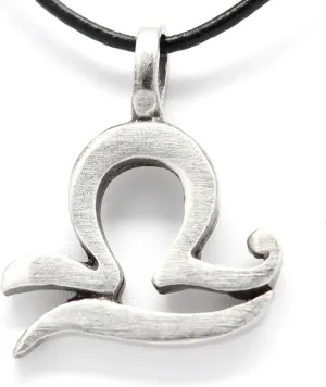 Trilogy Jewelry Pewter Zodiac Astrology and Astrological Birthday Pendant on Leather Necklace
