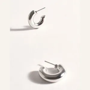 Trinity Tube Hoop Earrings (Silver)