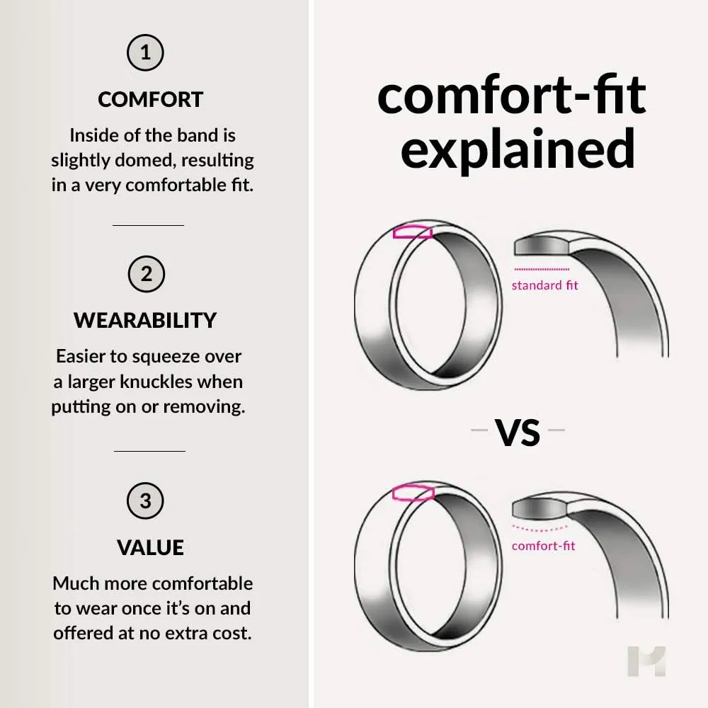Tungsten Wedding Band Ring 8mm for Men Women 18k Rose Yellow Gold Plated Dome Off Set Line Black Brushed Polished