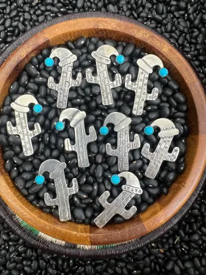 Turquoise Cactus Christmas Pendant