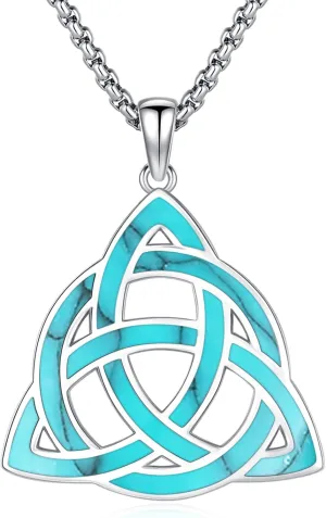 Turquoise Jewelry for Women Men 925 Sterling Silver Pendant Urn Necklaces for Ashes Picture Locket Necklace Thor Hammer Yggdrasil Virgen De Guadalupe St Michael Christopher Judas Witches Knot Necklace