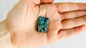 Turquoise Pendant Necklace. Sterling Silver Snake Chain