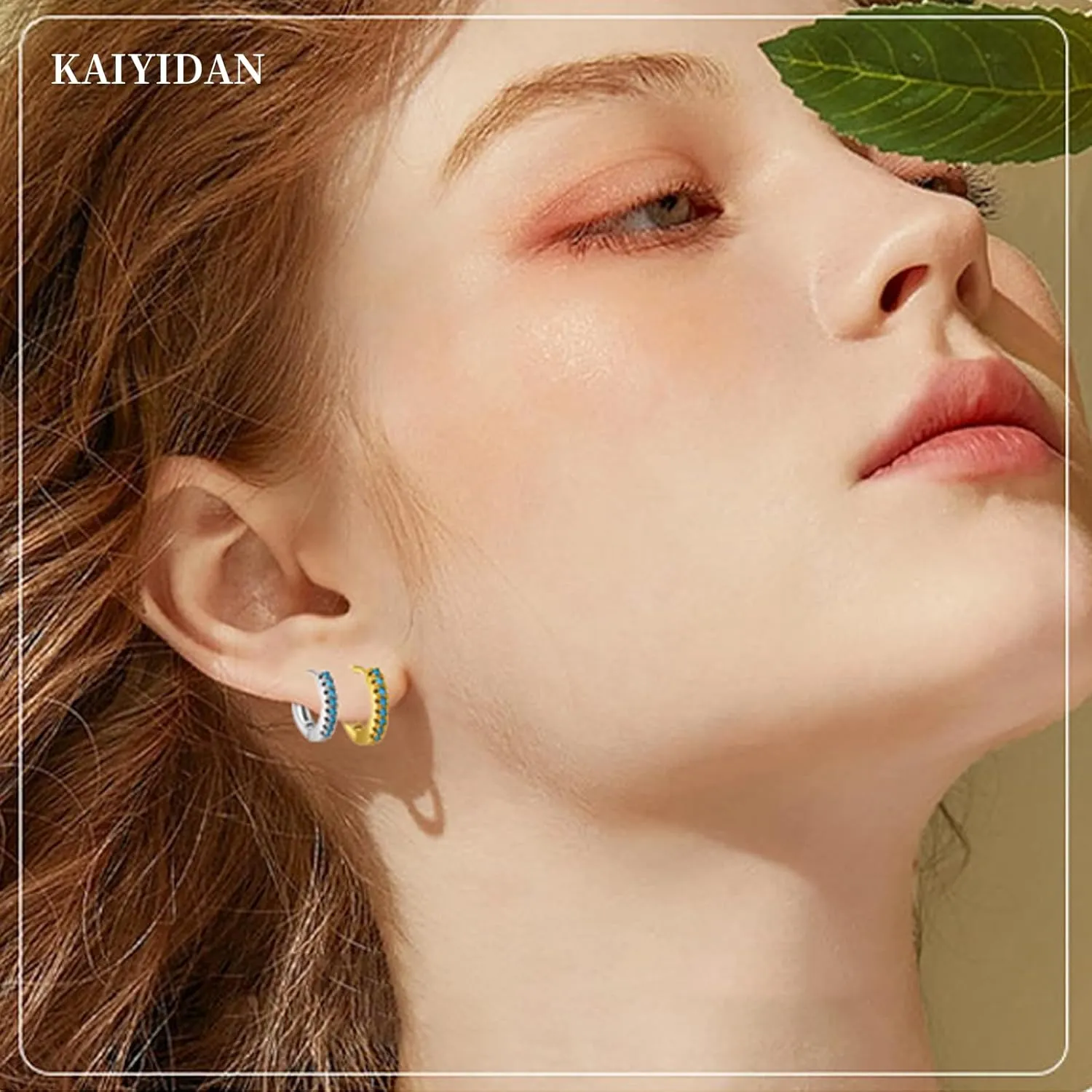 Turquoise Western Small Huggie Hoop Earrings For Women Set,925 Sterling Silver Zircon Hoop Earrings,Birthstone Cartilage Hoops Dainty,Blue Gemstone CZ Dangle Hoops,Fashion Jewelry Gifts.