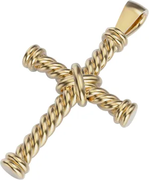 Twisted Rope Cross Pendant Necklace  18K Gold Plated Cross Necklace For Men Women, Fade-Resistant & Hypoallergenic Jewelry for All Occasions