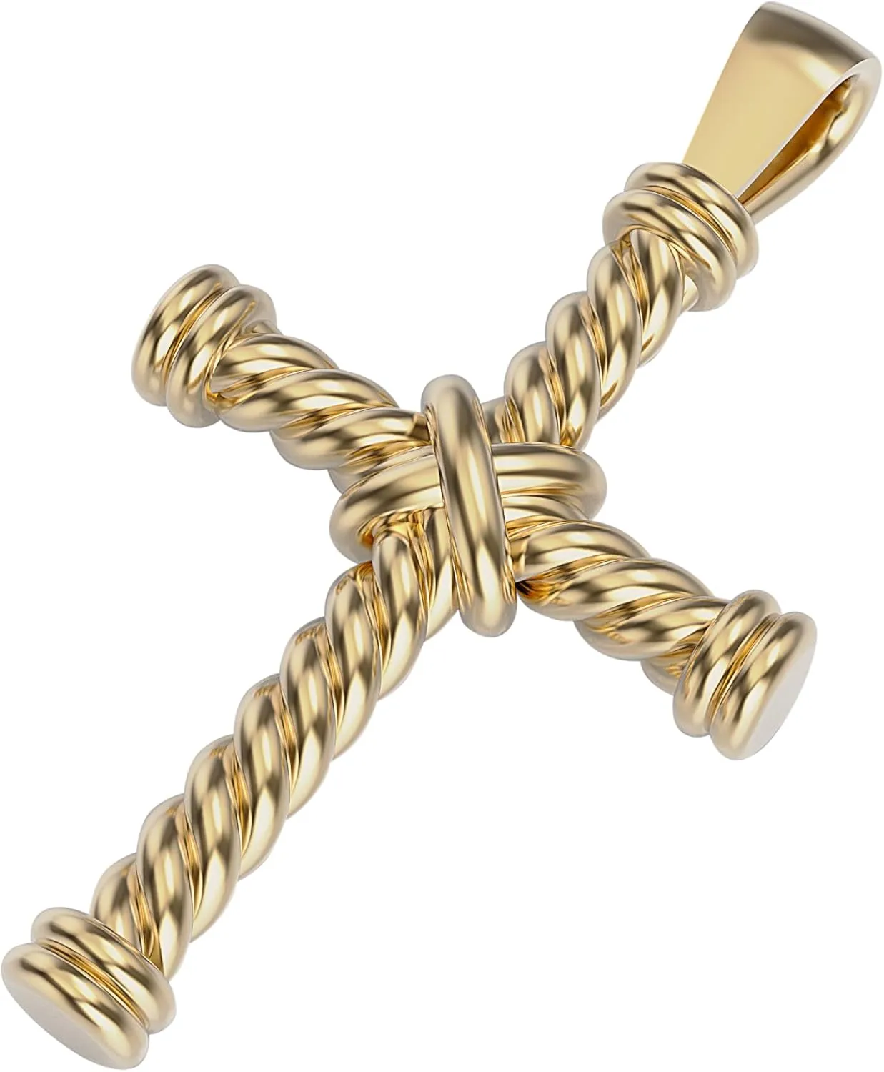 Twisted Rope Cross Pendant Necklace  18K Gold Plated Cross Necklace For Men Women, Fade-Resistant & Hypoallergenic Jewelry for All Occasions