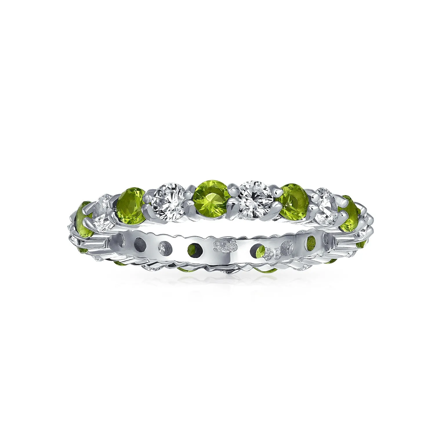 Two Tone Green Cocktail Statement Ring with CZ Pave and Sterling Silver Design
