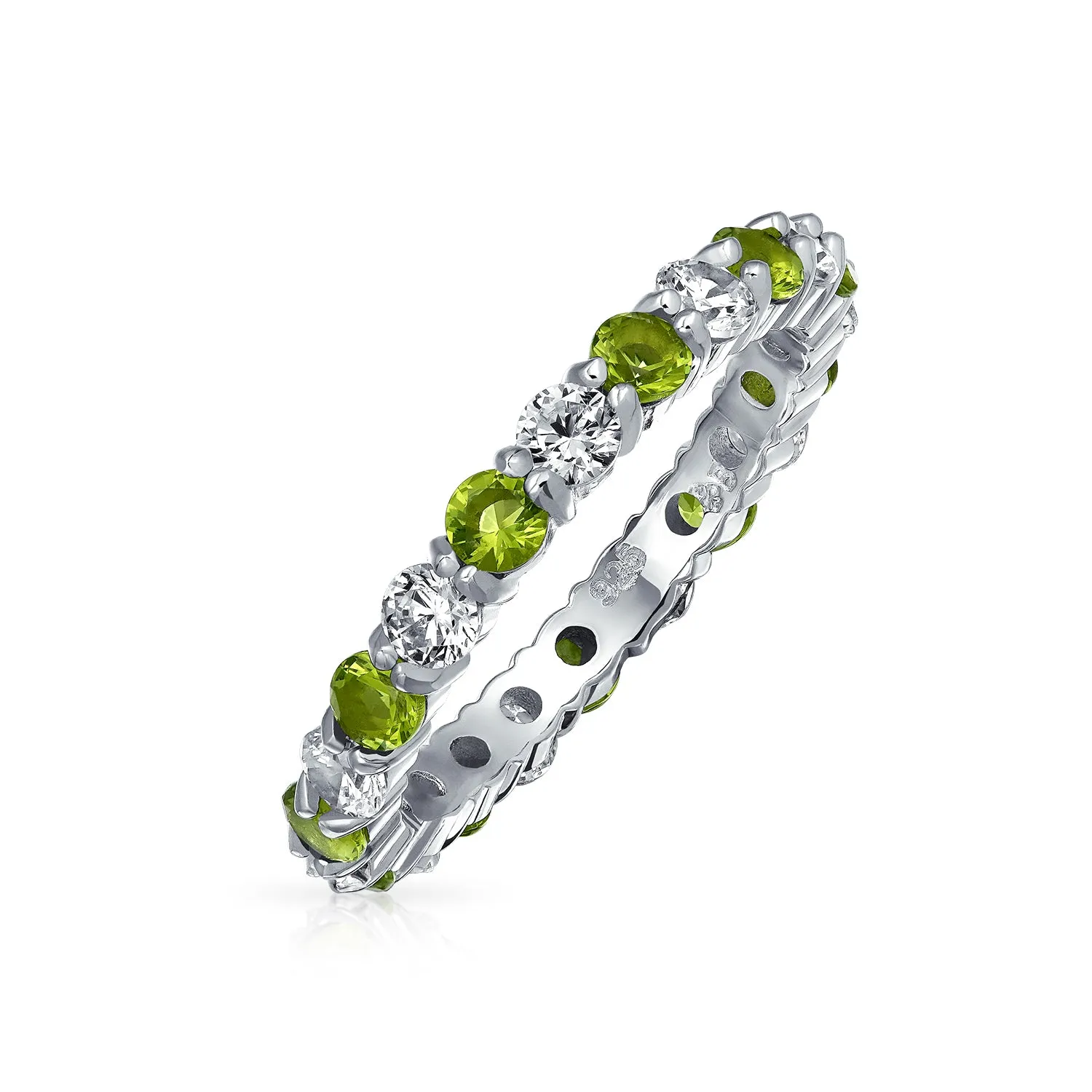 Two Tone Green Cocktail Statement Ring with CZ Pave and Sterling Silver Design