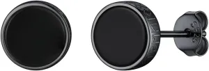 U7 925 Sterling Silver Black Onyx Stud Earrings with Viking Rune Cubic Zirconia Earrings for Men Women