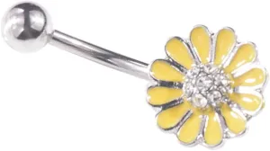 Unique Daisy Belly Ring Fashion Navel Button Stainless Steel Flower Navel Nail for Women