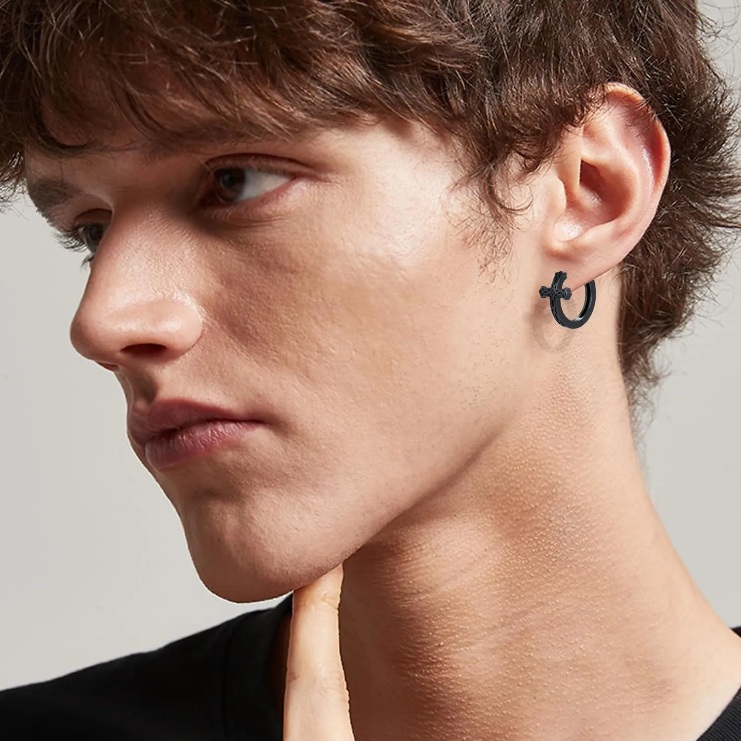Viking Earrings for Men Women, Norse Viking Runes Hoop Earrings S925 Sterling Silver Norse Mythology Huggie Hoops Earrings Jewelry Gift